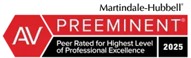 Martindale-Hubbell, AV Preeminent, Peer Rated for Highest Level of Professional Excellence, 2025